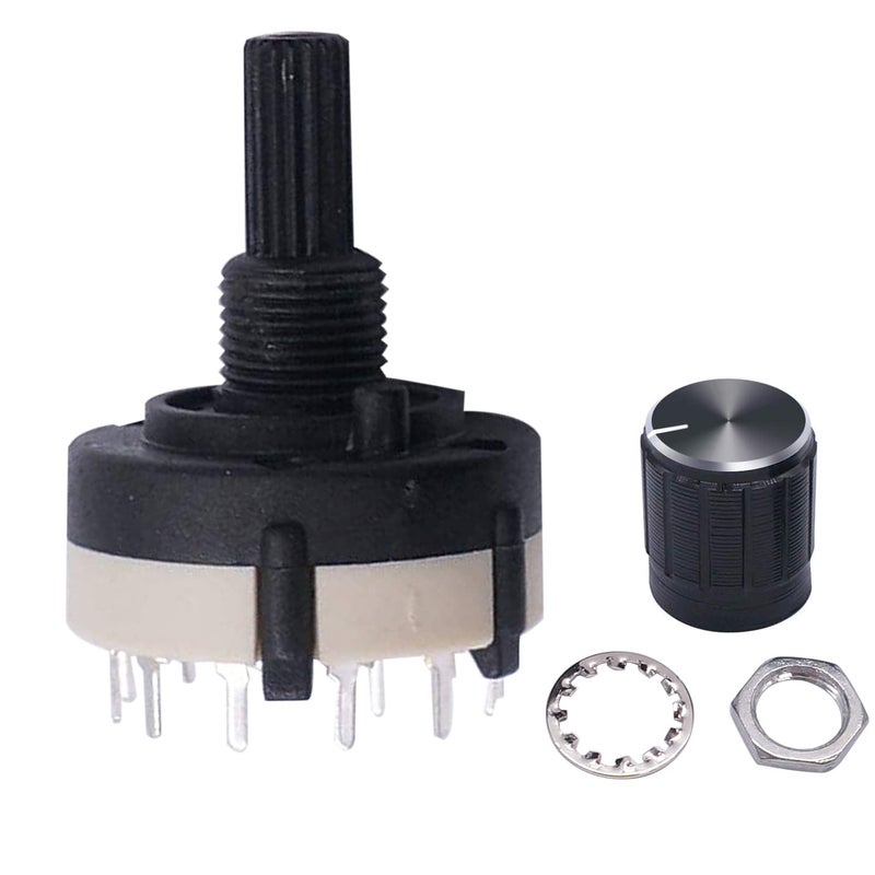 Taiss 3pcs Rotary Switch RS26 1P12T Band Switch Band Channel Rotary Selector Switch 1 Pole 12 Position Single Wafer Band Selector Rotary Switch + 3pcs knob - Image 4