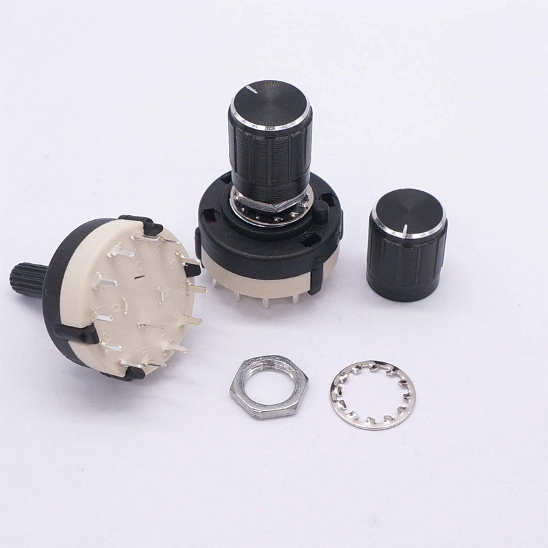 Taiss 3pcs Rotary Switch RS26 1P12T Band Switch Band Channel Rotary Selector Switch 1 Pole 12 Position Single Wafer Band Selector Rotary Switch + 3pcs knob - Image 5