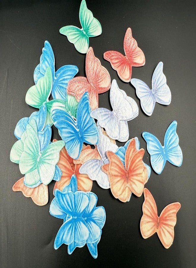 KOOTIPS Edible Wafer Paper Butterflies Set of 48 Purple Pink Colorful Cake Decorations, Cupcake Topper Mixed Color (48pcs) - Image 2