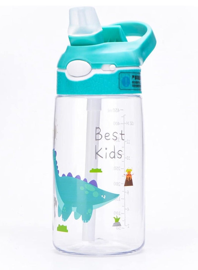 Gonice Kids Water Bottle Cute Toddler Cup with Straw Spill Leakproof Durable Plastic Drinking Bottle for Boys and Girls Child, Indoor Outdoor - Image 1