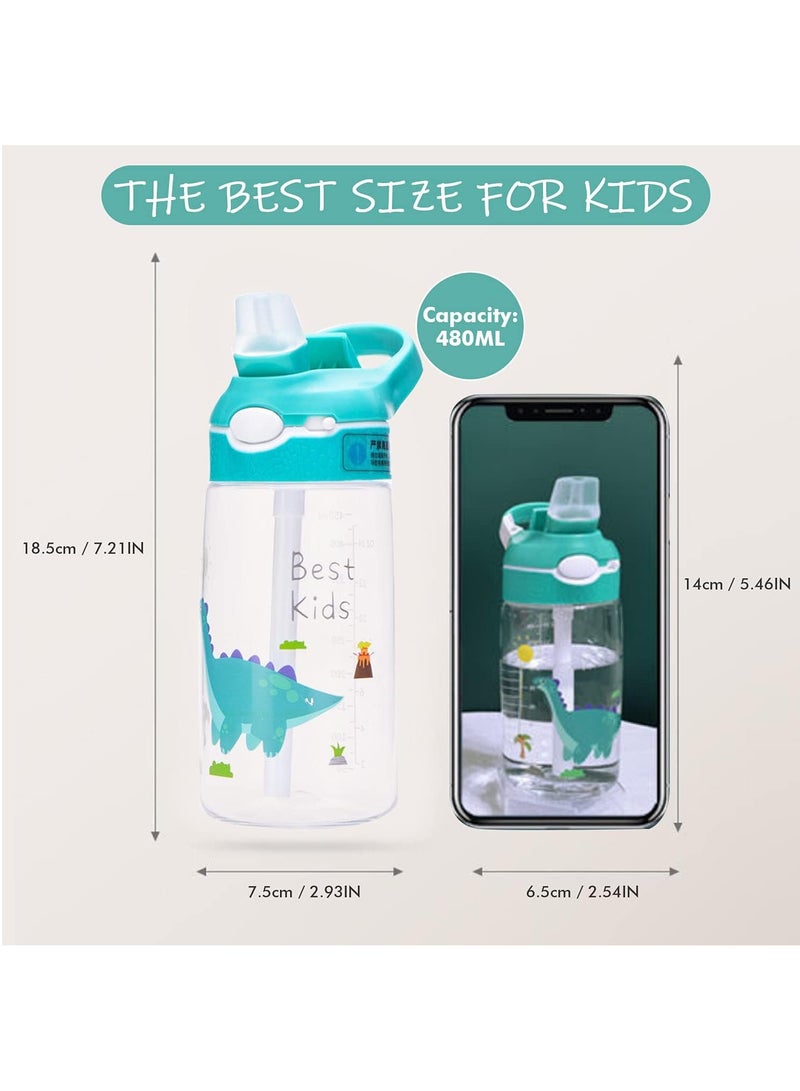 Gonice Kids Water Bottle Cute Toddler Cup with Straw Spill Leakproof Durable Plastic Drinking Bottle for Boys and Girls Child, Indoor Outdoor - Image 5