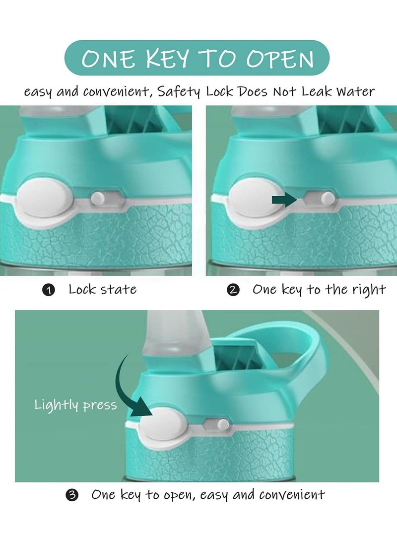 Gonice Kids Water Bottle Cute Toddler Cup with Straw Spill Leakproof Durable Plastic Drinking Bottle for Boys and Girls Child, Indoor Outdoor - Image 3