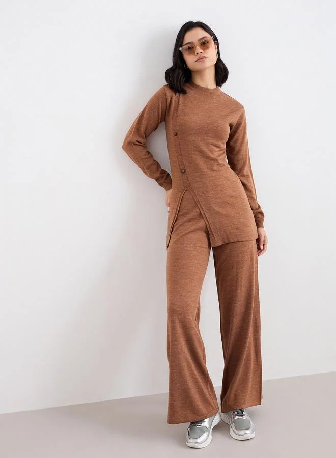 Amirah Amirah Women Longline Knit Top and Pants Modest Set