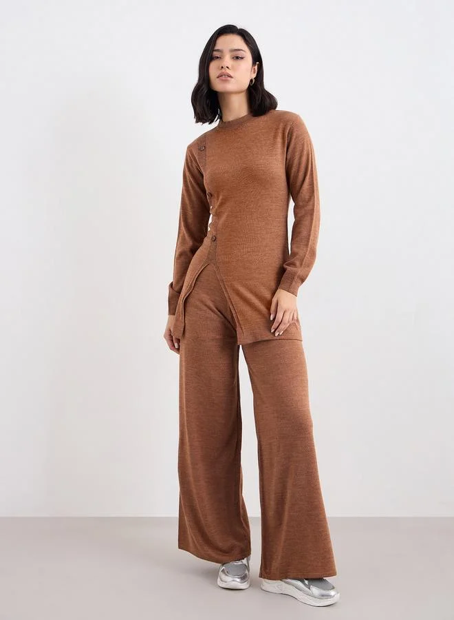 Amirah Amirah Women Longline Knit Top and Pants Modest Set