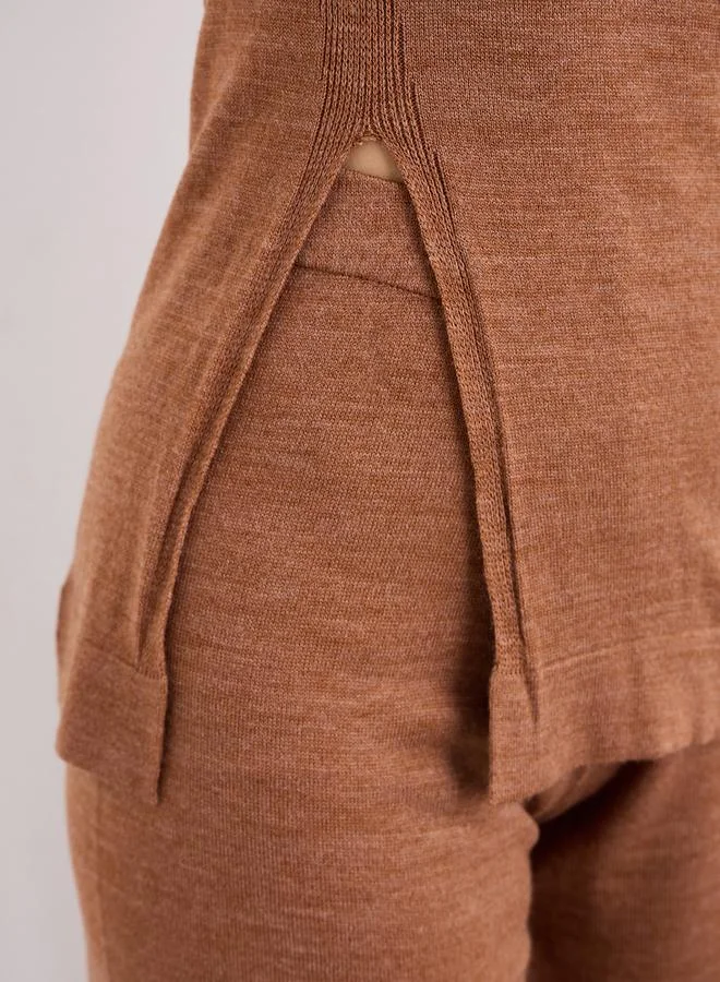 Amirah Amirah Women Longline Knit Top and Pants Modest Set