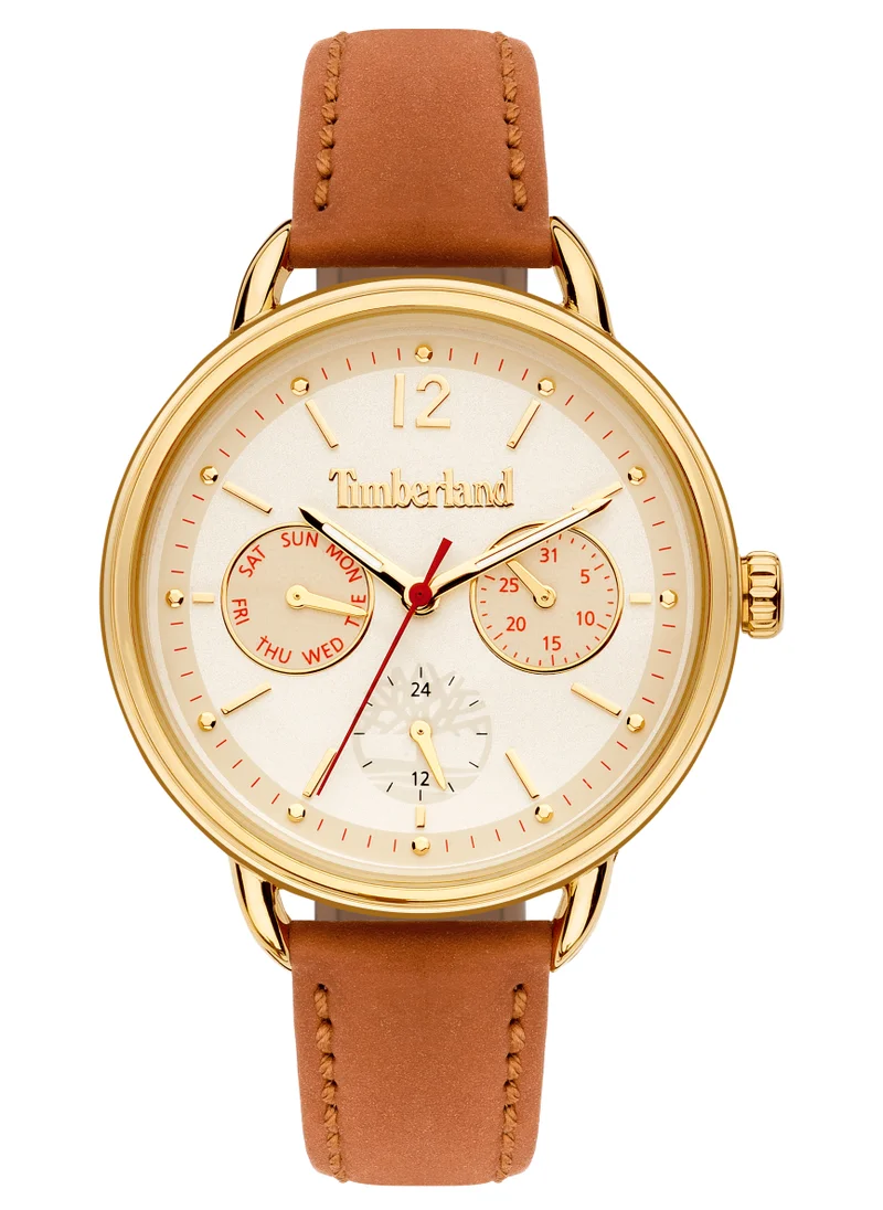 Timberland Nahant Women's Watch 38mm Analog White Dial Pink Leather Strap
