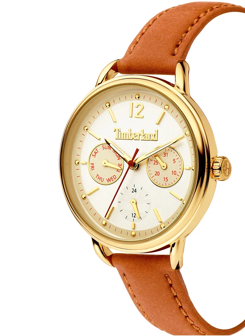 Timberland Nahant Women's Watch 38mm Analog White Dial Pink Leather Strap