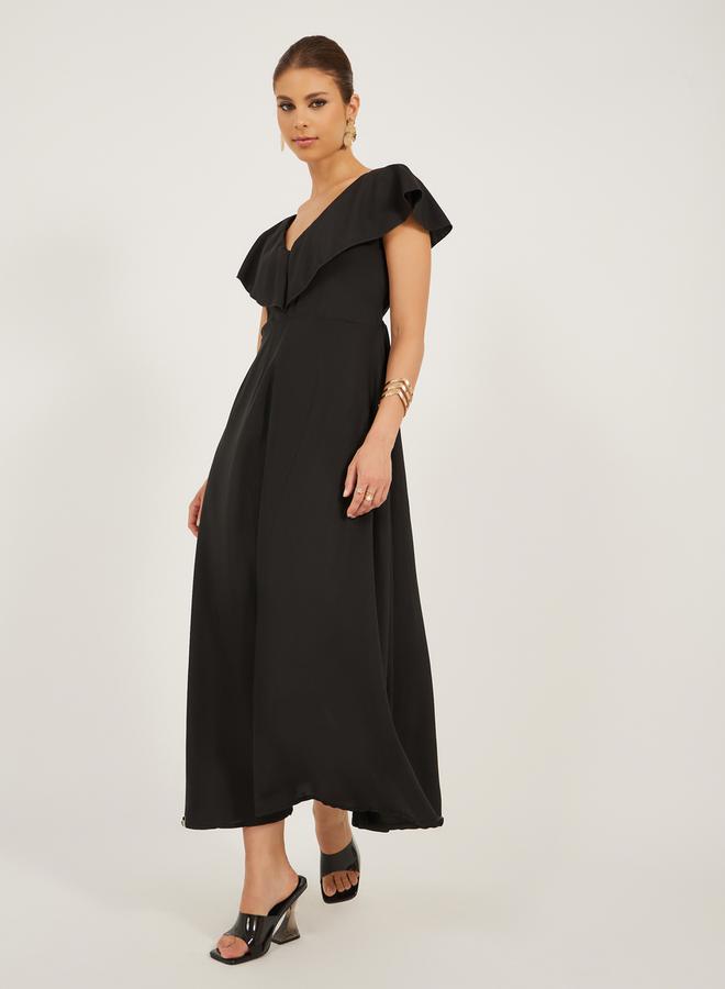 ستايلي فستان بكتف مكشكش - Image 1