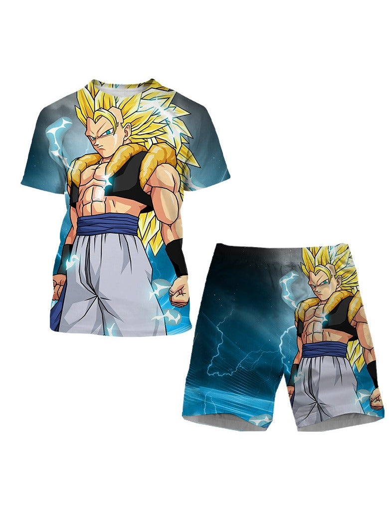 KUYING Summer Dragon Ball Shirt+Shorts Sports And Leisure Two Piece Set  - Image 1