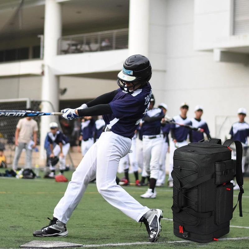 TUGUAN Large Capacity Baseball & Softball Duffle Bag with Shoe Compartment - Portable Bat Backpack for Adults, Coaches, and Teams 65L Storage for Catcher Gear & Equipment - Image 2