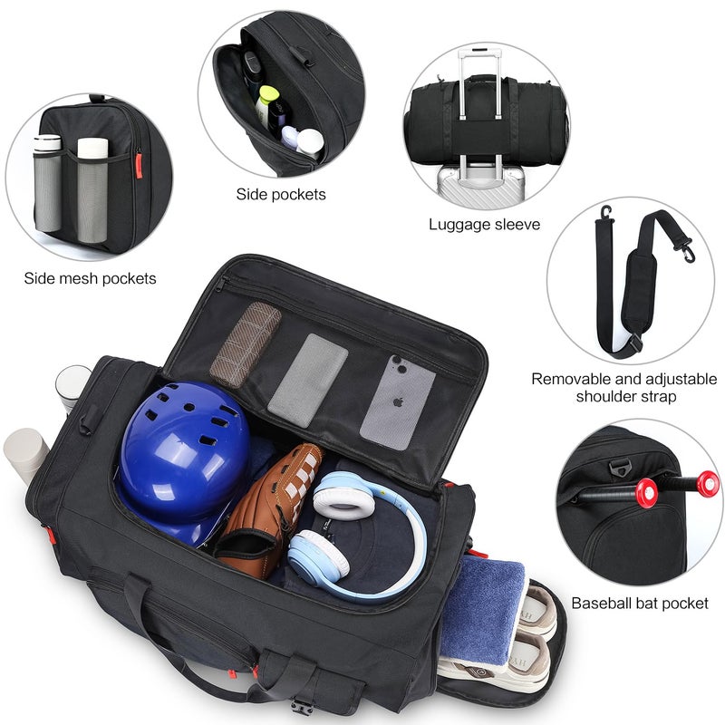 TUGUAN Large Capacity Baseball & Softball Duffle Bag with Shoe Compartment - Portable Bat Backpack for Adults, Coaches, and Teams 65L Storage for Catcher Gear & Equipment - Image 5