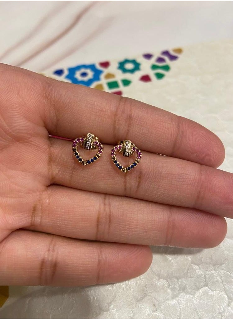 sixtyfour - 18k Gold Plated Multicolor Earrings For Women - Image 1