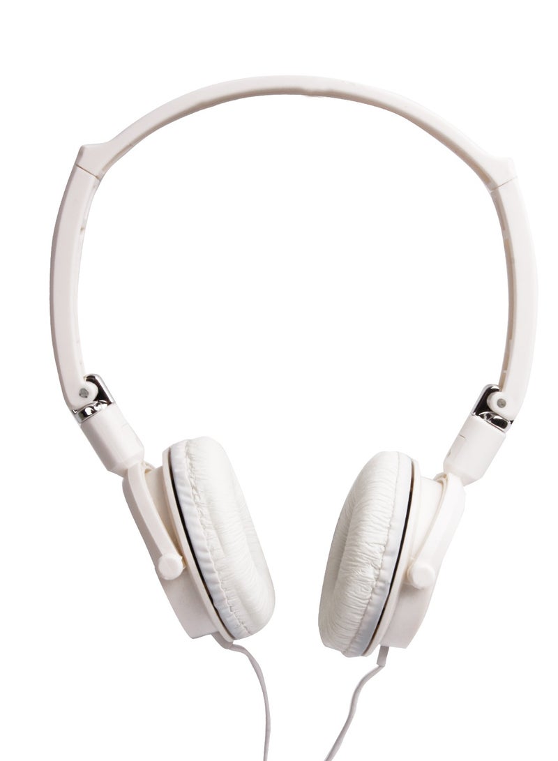 Biggdesign BiggSound On-Ear Wired Headphones, White Color, Patterned, Rotating Heads, Noise Reduction Feature, Deep Bass Feature  - Image 1