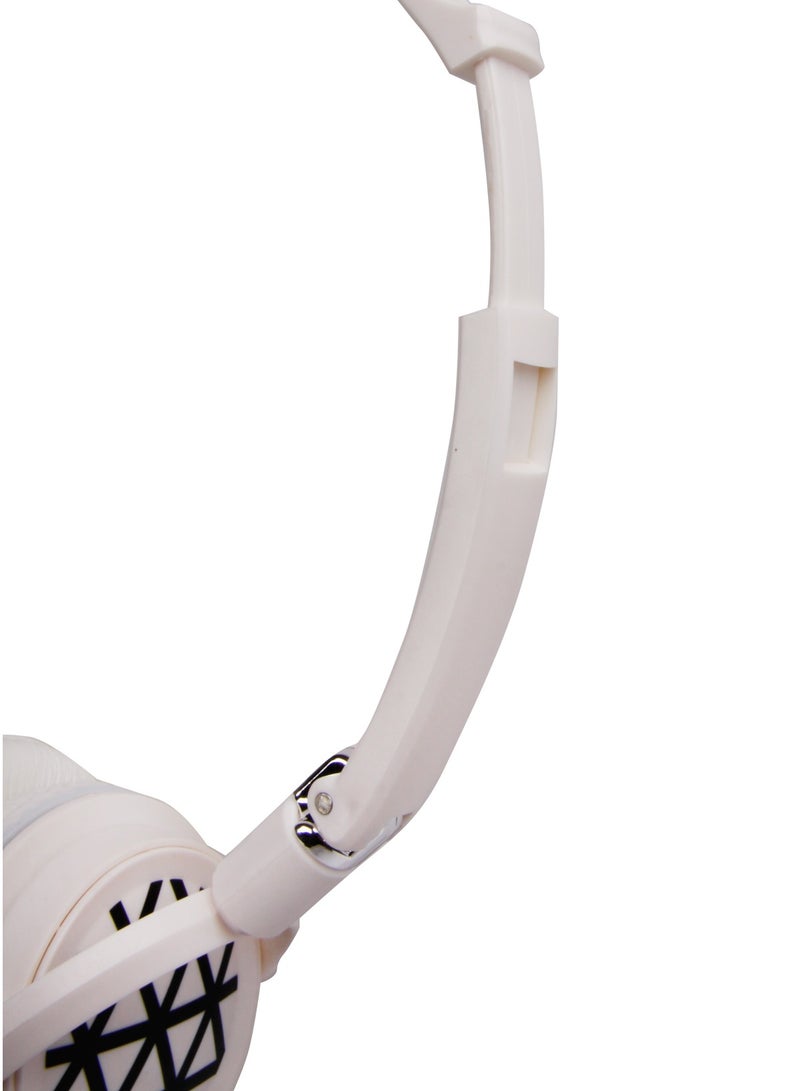 Biggdesign BiggSound On-Ear Wired Headphones, White Color, Patterned, Rotating Heads, Noise Reduction Feature, Deep Bass Feature  - Image 4