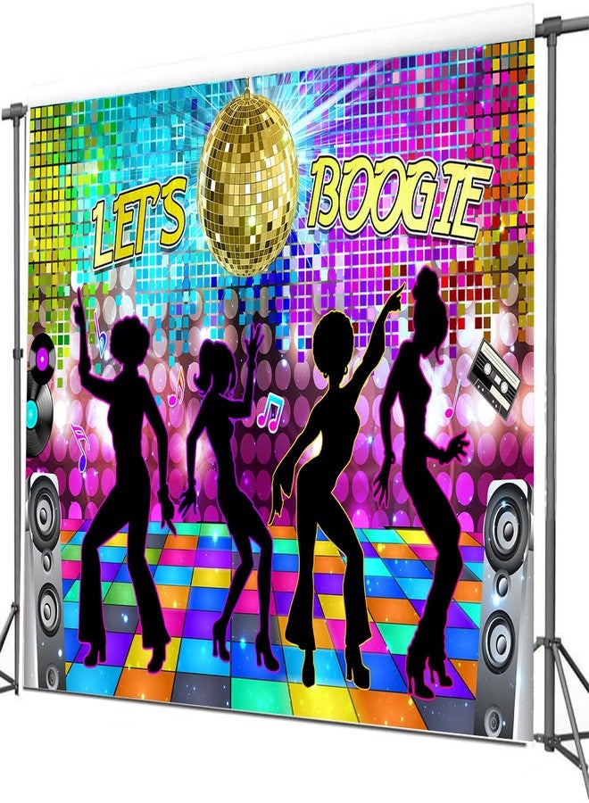 MERCHR Disco Backdrop 7 x 5 ft Retro Glow Party 70s 80s 90s Theme Stage Dance Background Disco Party Decoration Disco Ball Banner Dance Backdrop for Birthday Party Prom Portrait Photo Props Polyester, Multi - Image 3