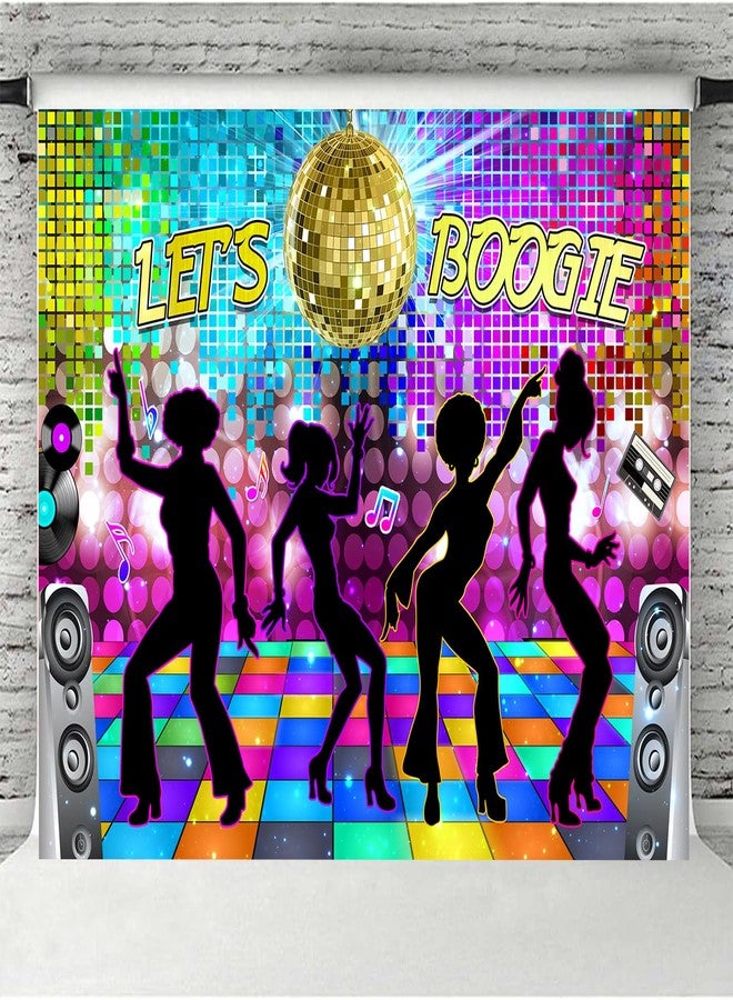 MERCHR Disco Backdrop 7 x 5 ft Retro Glow Party 70s 80s 90s Theme Stage Dance Background Disco Party Decoration Disco Ball Banner Dance Backdrop for Birthday Party Prom Portrait Photo Props Polyester, Multi - Image 2
