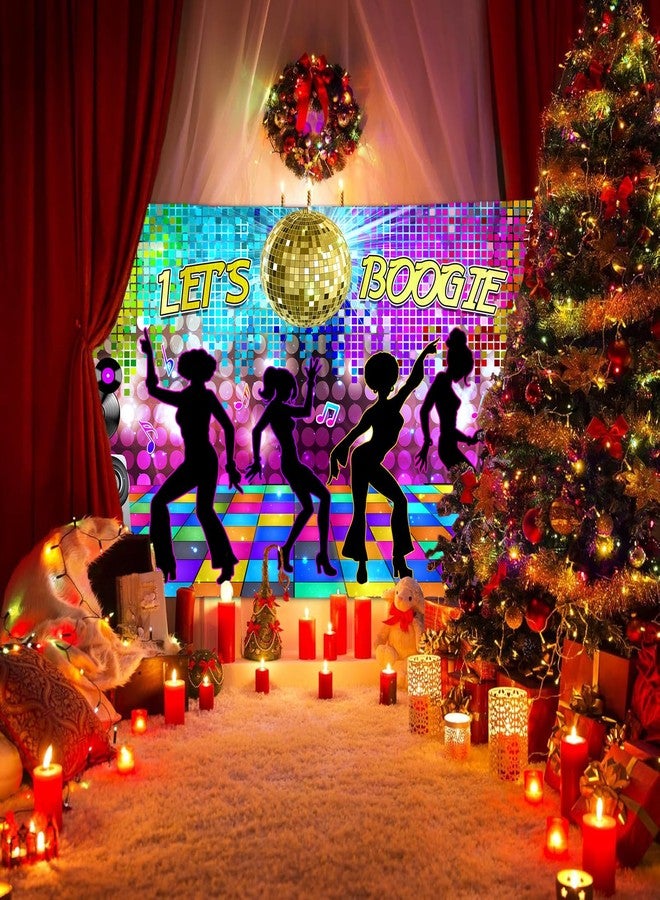 MERCHR Disco Backdrop 7 x 5 ft Retro Glow Party 70s 80s 90s Theme Stage Dance Background Disco Party Decoration Disco Ball Banner Dance Backdrop for Birthday Party Prom Portrait Photo Props Polyester, Multi - Image 5