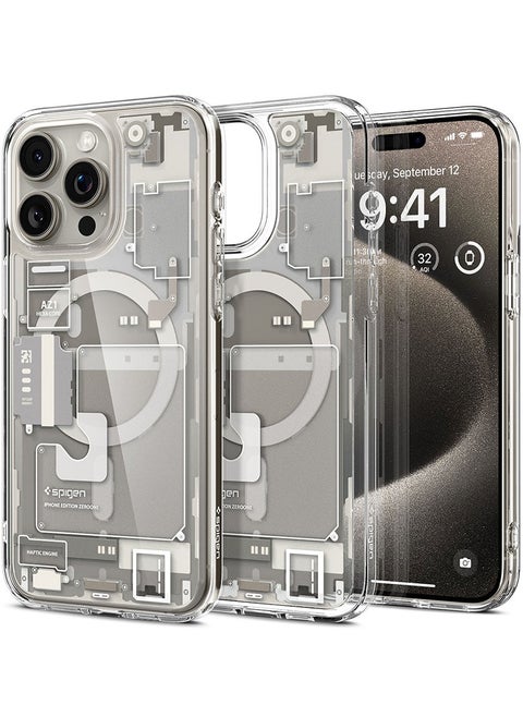 Ultra Hybrid MagFit for iPhone 15 Pro Case Cover with MagSafe - Zero One Natural Titanium