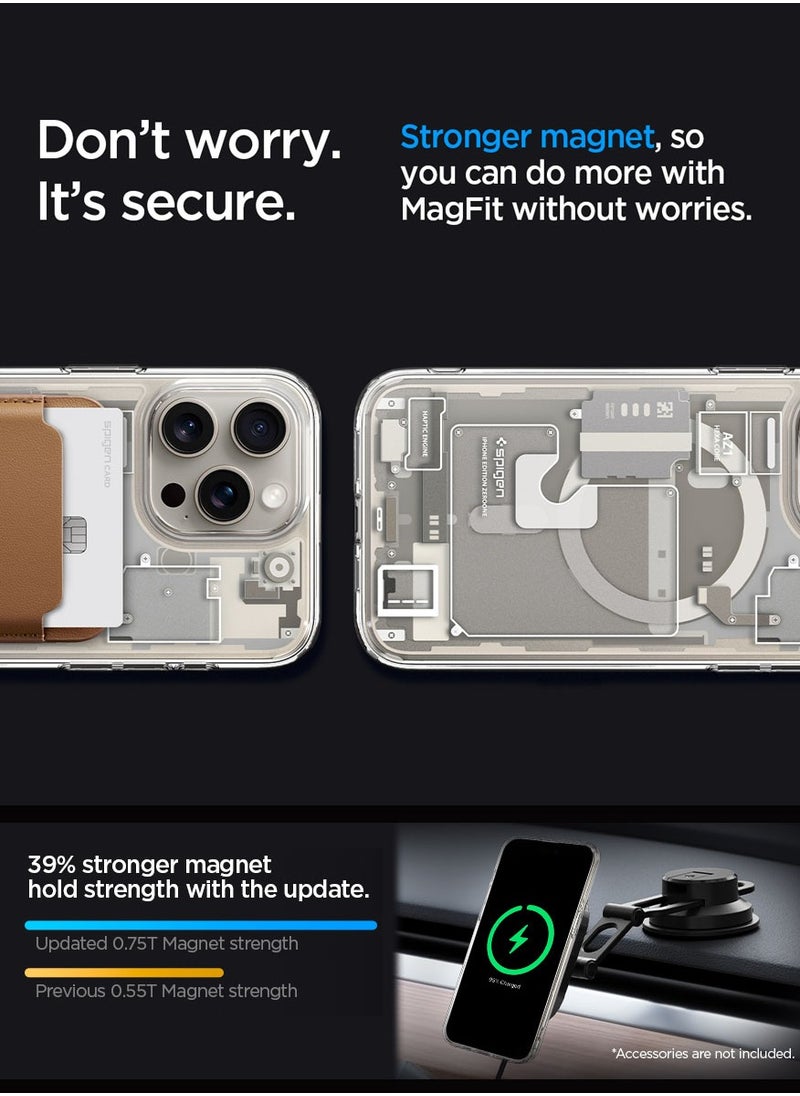 Spigen Ultra Hybrid MagFit for iPhone 15 Pro Case Cover with MagSafe - Zero One Natural Titanium  - Image 5