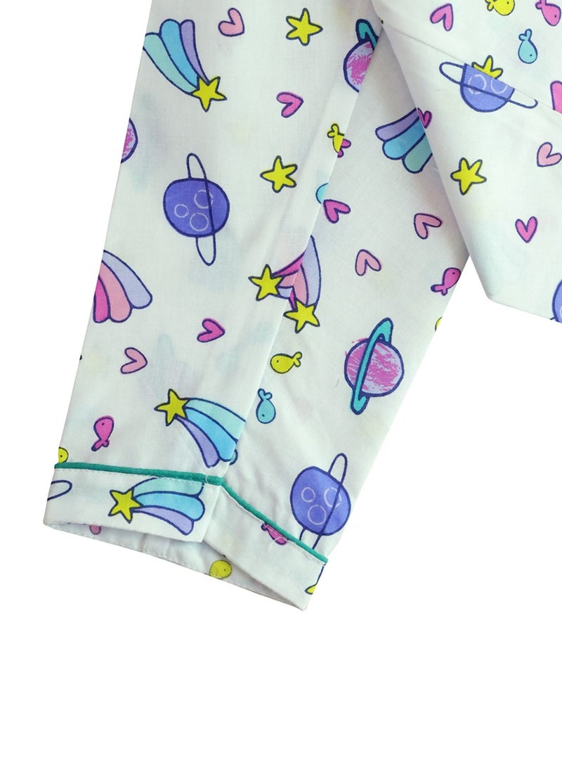 Kidabhoo Kids Pajamas Set - Pastel Space Adventure 2-Piece - Image 2