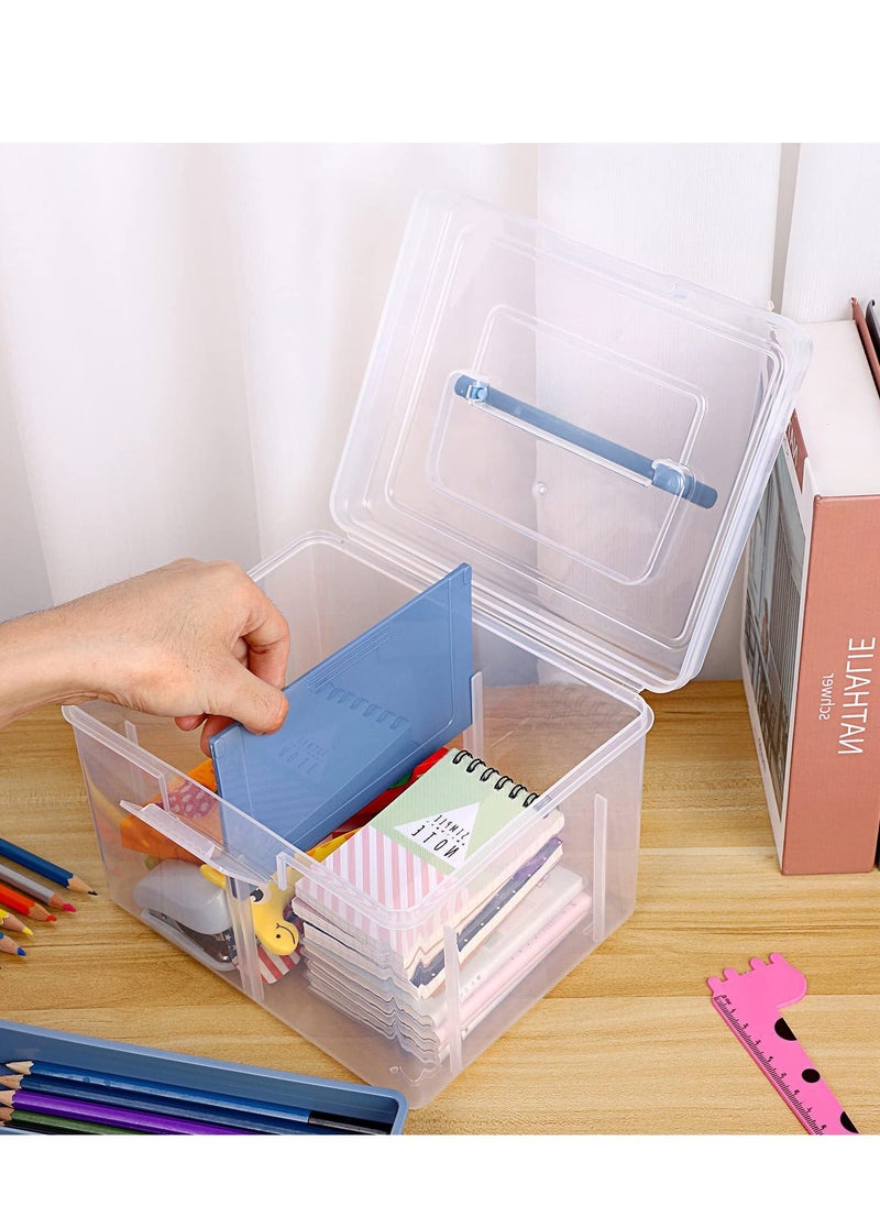 Generic Clear Craft Stackable Storage Box, Large Box with 6 compartment Mulit Purpose Storage Container, for Storing and Organising Toys, Arts Crafts, Stationery, Sewing, Blue  - Image 2