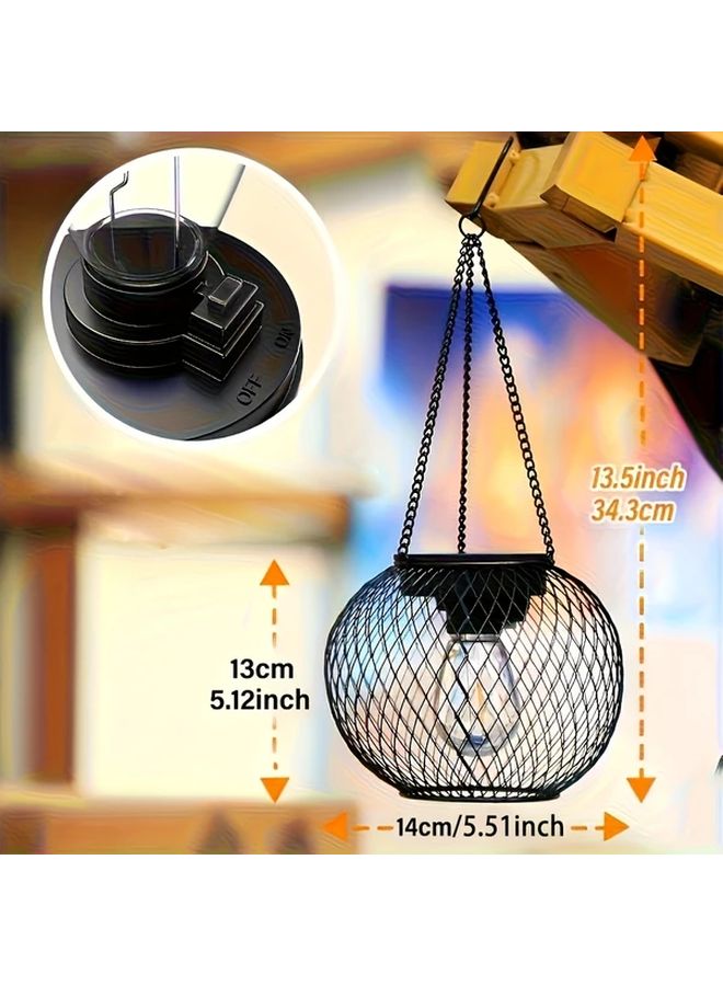 1 قطعة فانوس خارجي معلق يعمل بالطاقة الشمسية قديم لحديقة الفناء والممرات - Image 4