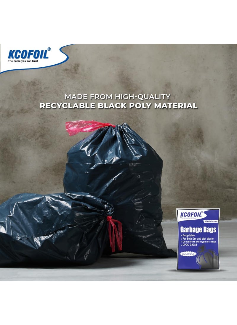 KCOFOIL Kcofoil Garbage Bags 120 Micron Large SIze Dustbin bag Pack of 10  - Image 5