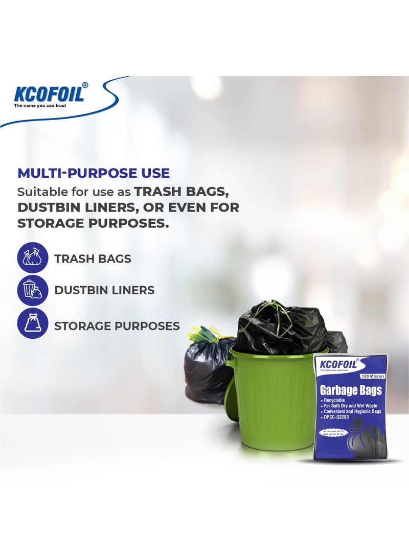 KCOFOIL Kcofoil Garbage Bags 120 Micron Large SIze Dustbin bag Pack of 10  - Image 4