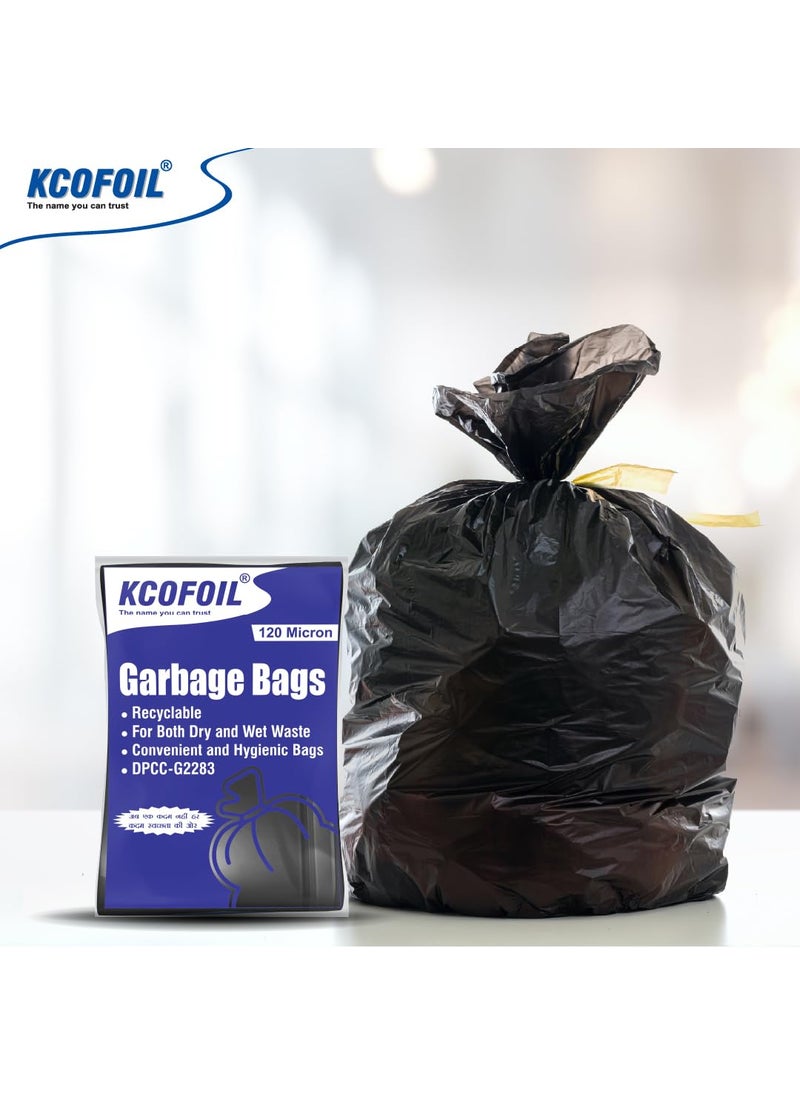 KCOFOIL Kcofoil Garbage Bags 120 Micron Large SIze Dustbin bag Pack of 10  - Image 2