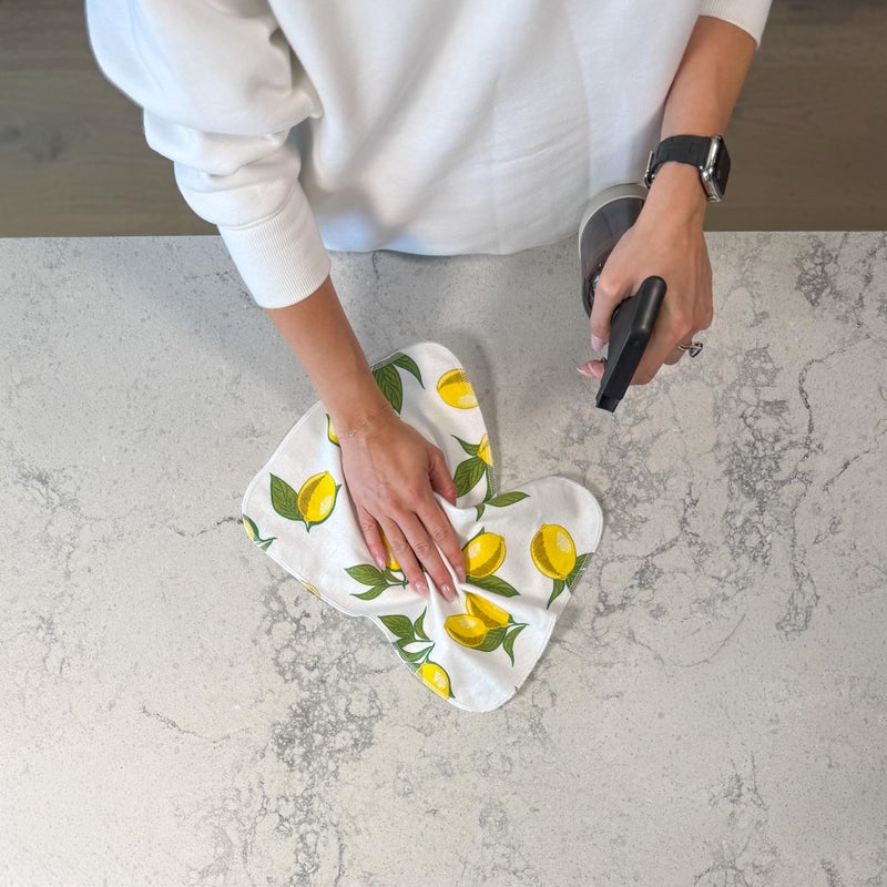 Earthly Co. Reusable Paper Towels - 24 Pack - Roll of Washable Cotton Cloth Paper Towels - Paperless Reusable Napkins Cloth Washable - Absorbent + Long Lasting - Zero Waste Products - (Lemon) - Image 4