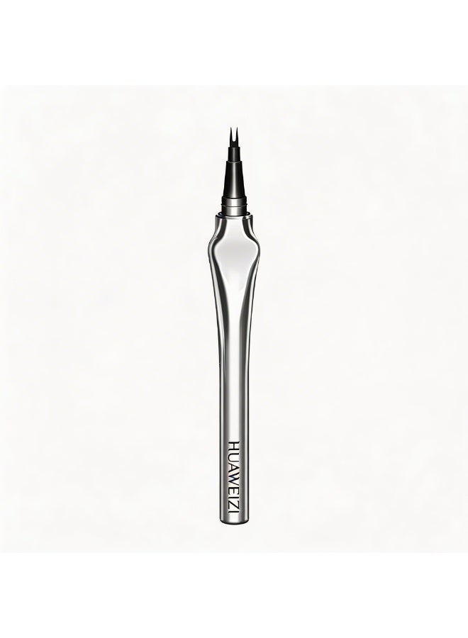 HUAWEIZI Micro-Fork Tip Eyebrow Pen, Waterproof Liquid Brow Tint & Lower Lash Definer - Smoky Gray Black - Image 2