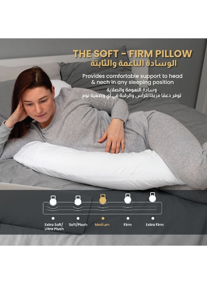Rest Pregnancy Pillow 80 X 130 Cm Extra Smooth White Maternity Full Body Pillow For Pregnant Women For Back , Hip , Neck And Knee Support  - Image 2