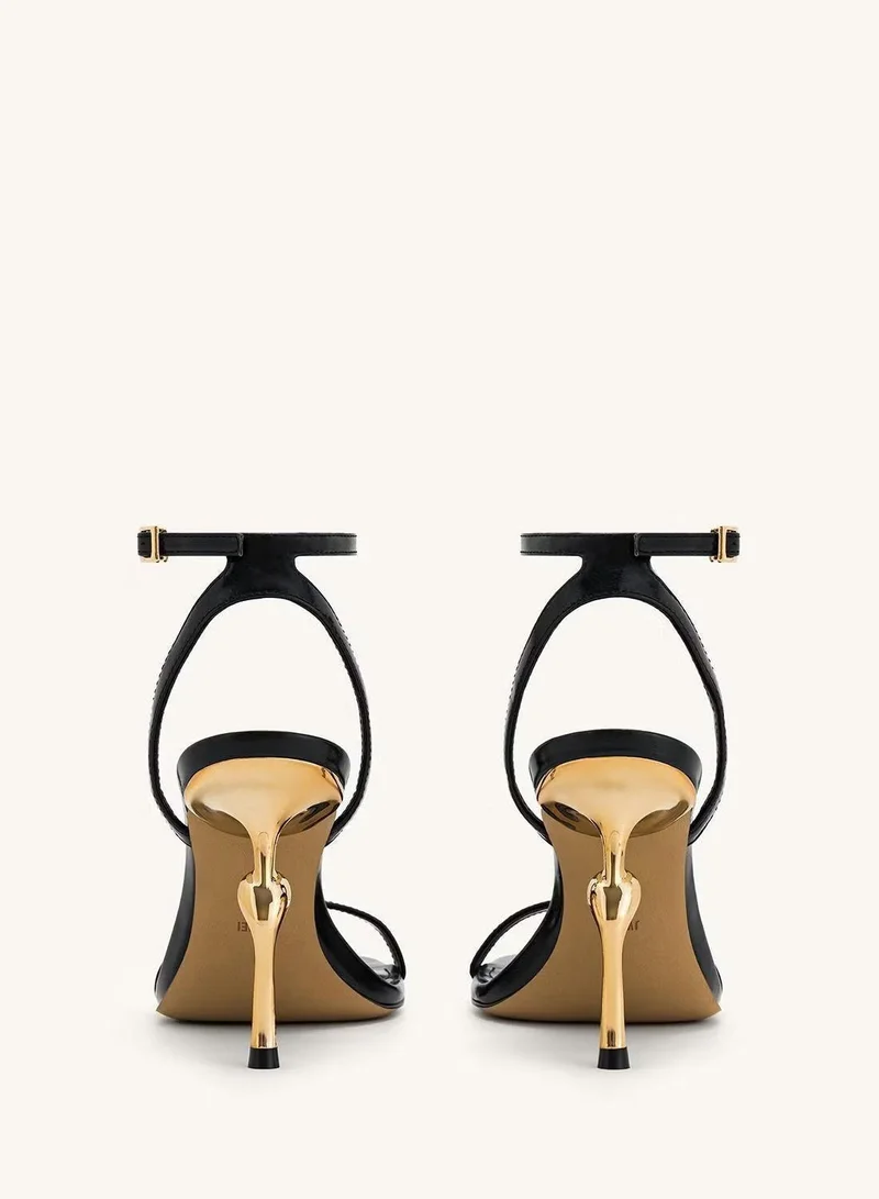 JW PEI Ali via gold metal heel sandals