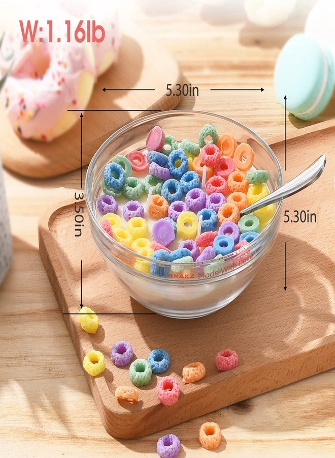Anakz Cereal Candle Bowl - Vanilla Scented Food Candles - Cute Candles for Cool Gifts - 3 Wicks Cereal Candles for Best Burn - Cereal Bowl Candle with Spoon - Cool Candles - Image 4