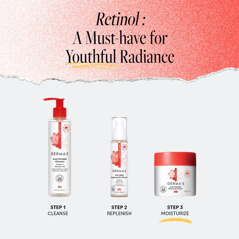 derma-e Derma E Anti-Wrinkle Renewal Skin Cream â€“ Vitamin A Wrinkle Treatment Cream â€“ Vegan Anti-Aging Moisturizer to Smooth & Renew Aging Skin, 4 oz - Image 5