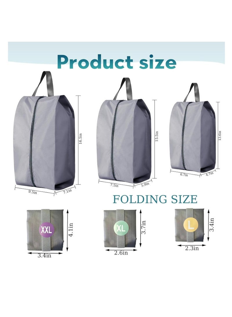 Captaintech Shoe Bag, 6 Pcs Non-Woven Dustproof with Rope Storage Bag, Portable Home Shoes Organizers, Men And Women Dustproof & Waterproof Sports Shoe Bags for Packing (3 Size In One Set) - Image 2