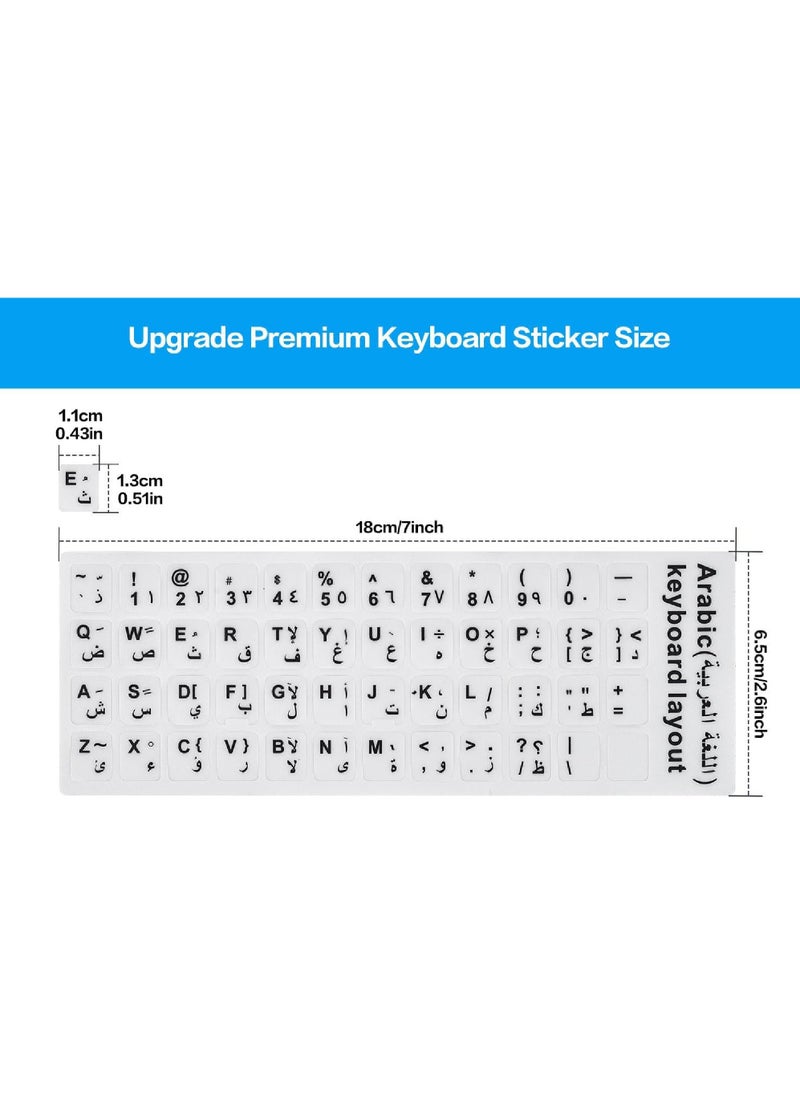 Generic - 2PCS Arabic Keyboard Stickers Arabic-English Keyboard Letters Replacement Stickers Black Background with White Font for Computer Laptop Notebook Desktop Matte Arabic Keyboard Alphabet Stickers - Image 1