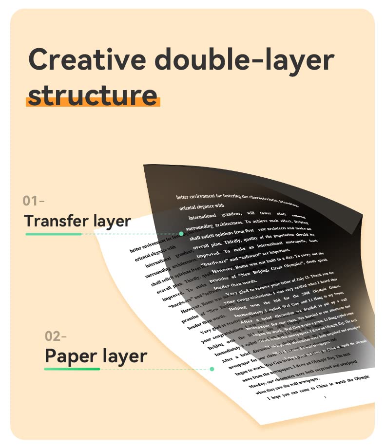 PeriPage A4 Transfer Paper Fade-less, Ink-less long-term Print for Print Documents with A40 Printer. (Set of 2 Rolls. A4 Transfer Paper) - Image 3