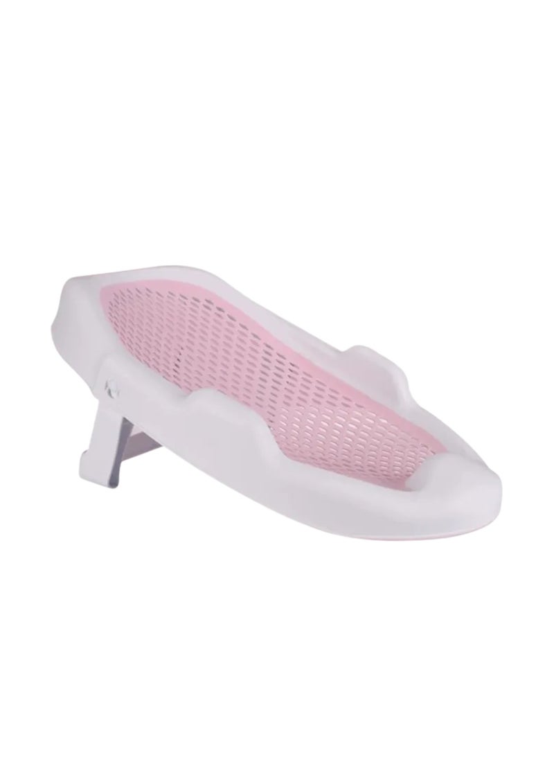 Moms Magic Bath Rack – Soft TPE Back, Anti-Slip Raised Design, Locking Feet, and Hook – Convenient for Bathtub or Bathroom Use, Easy to Dry-pink  - Image 1