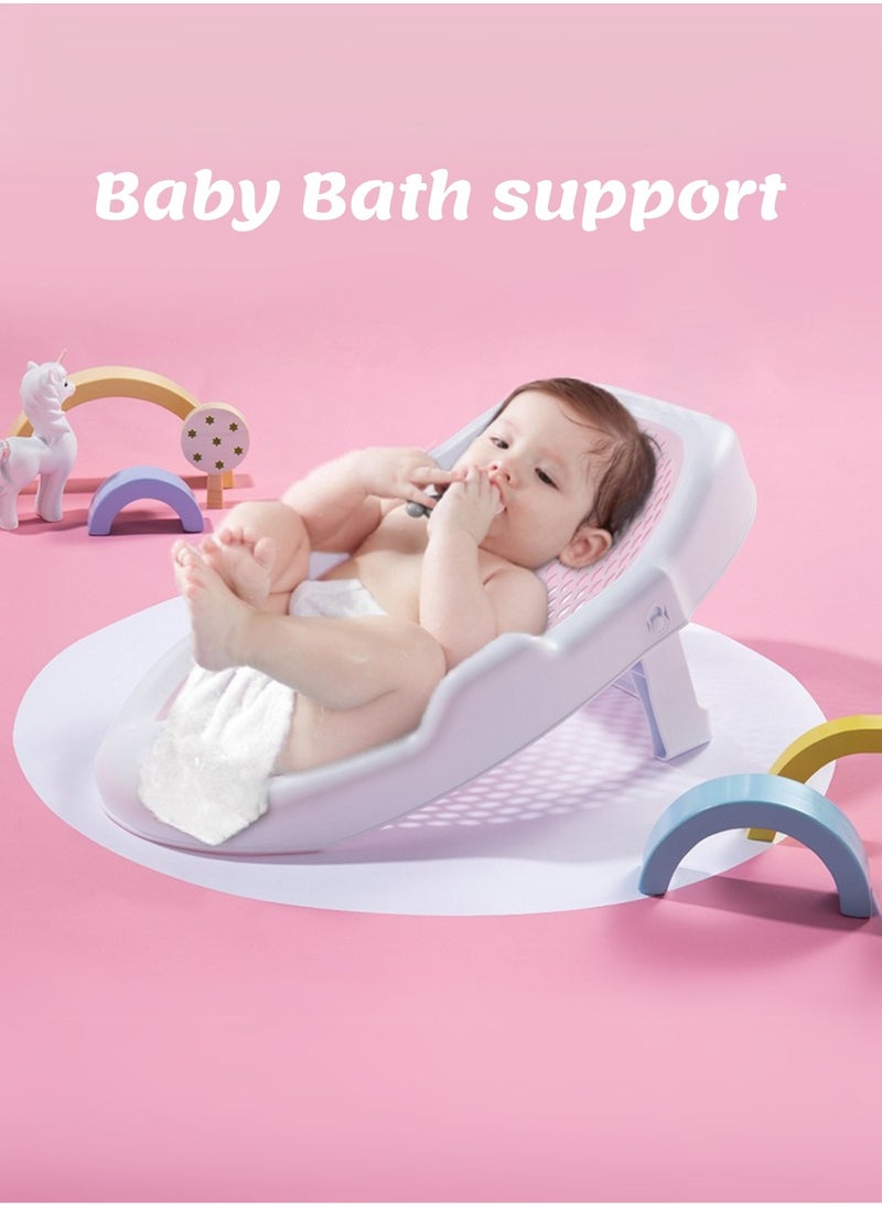 Moms Magic Bath Rack – Soft TPE Back, Anti-Slip Raised Design, Locking Feet, and Hook – Convenient for Bathtub or Bathroom Use, Easy to Dry-pink  - Image 2