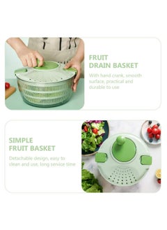 SYOSI Fruits and Vegetables Dryer, Dry Off Drain Lettuce with Ease for Tastier Salads Hollow Drain Basket, Hand-Cranked Vegetable Dehydrator for Kitchen Washing and Drying, Green  - Image 3