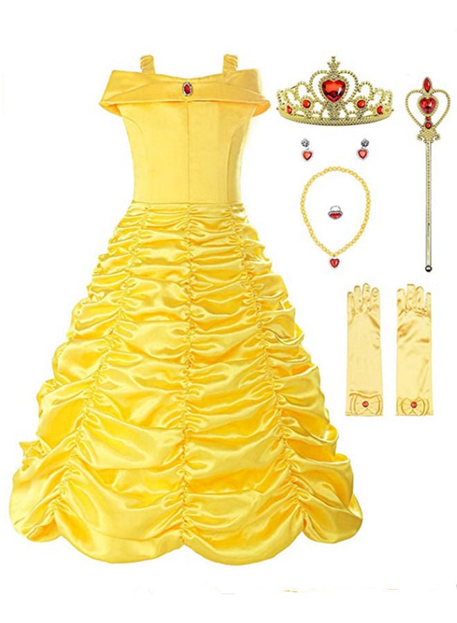 ISank Beauty and The Beast Costume Belle Princess Birthday Party Fancy Dress - Image 1