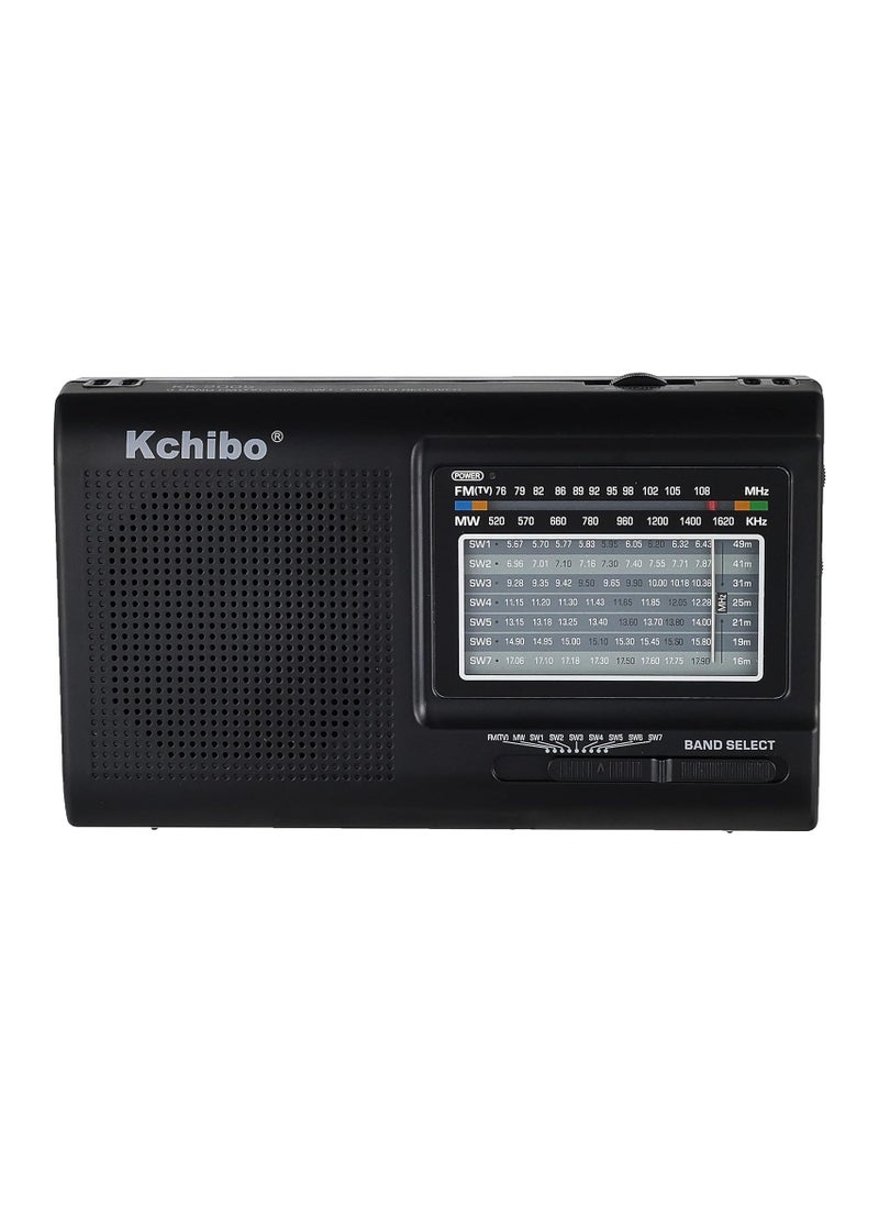 KK-2005 Radio FM AM SW Portable Radio AC Power Shortwave Multiband Big Speaker World Receiver Radio - Black