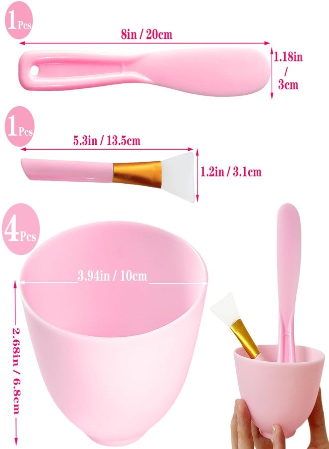 Bigwinyep 6Pcs Silicone Face Mask Mixing Bowl, Silicone Bowls for Facials, DIY facial mask mixing bowl for Home Salon Spa Face Skin Applicator Bowl, Pink - Image 2