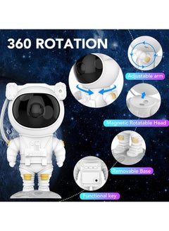 Tobeape Topibe® Astronaut Kids Projector with Remote Control LED Night Light Stars Lights Galaxy 360 Degree Adjustable for Game Room Home Theater White  - Image 4