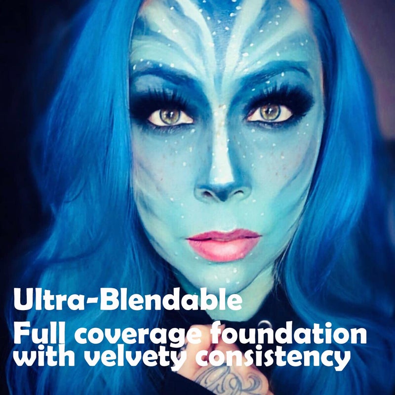 CCbeauty مجموعة طلاء الوجه والجسم الاحترافية من CCbeauty بـ 12 لون زيت غير سامة بتركيز عالي من الألوان، لوحة طلاء كريمي لمكياج هالوين، مجموعة مكياج سFX، مكياج مسرحي مع 6 فرش خشبية مميزة - Image 4