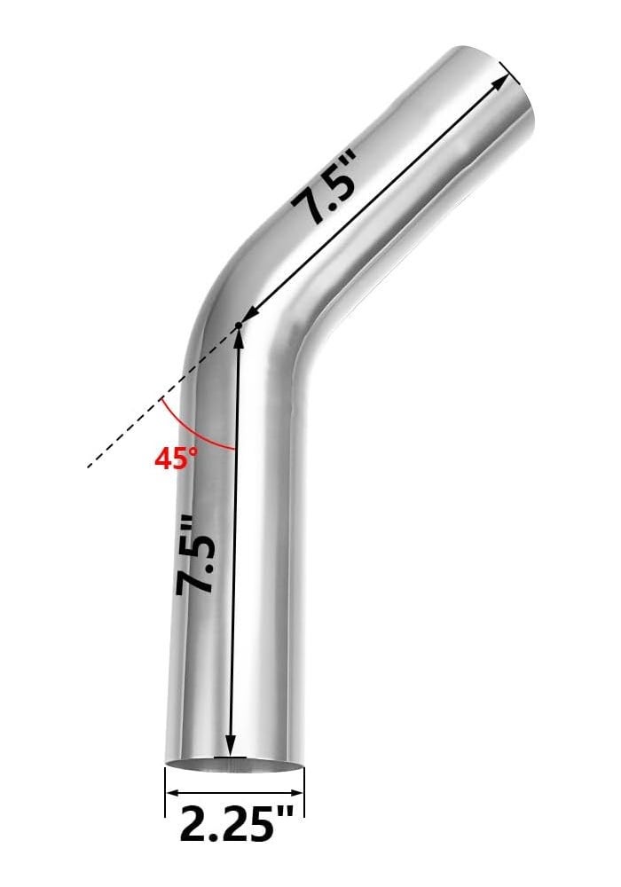 A-KARCK 45 Degree Exhaust Tube 2.25" OD, 304 Stainless Steel Mandrel Bend - Image 5