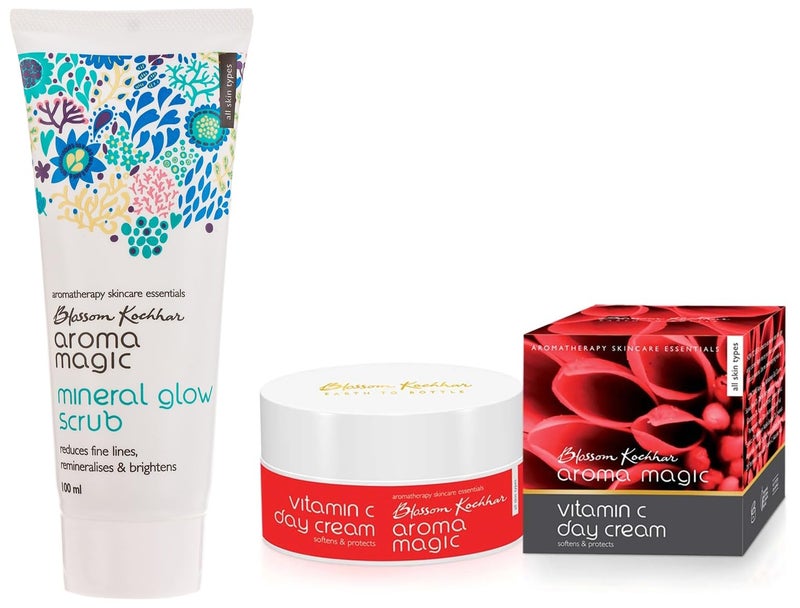 Aroma Magic Vitamin C Day Cream 50g and Aroma Magic Mineral Glow Scrub 100ml - Image 1