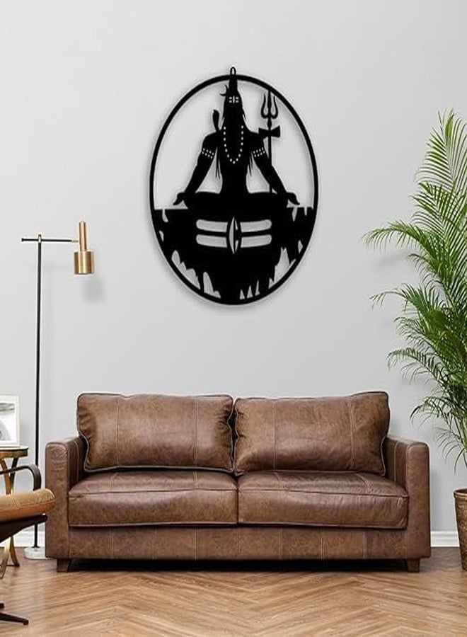 HOME PINE ديكور حائط ثلاثي الأبعاد من هوم باين، تمثال ماهاديف شيف جي، مع إضاءة خلفية LED، مناسب لغرفة المعيشة، غرفة النوم، المكتب | قطع ديكور حائط (18 × 18 بوصة (متوسط)) - Image 3