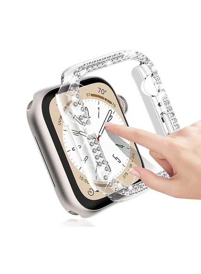 Protective Case Cover With Screen Protector, Diamonds Crystal Bumper Hard PC Shockproof Case For Apple Watch series 41mm  - Image 5